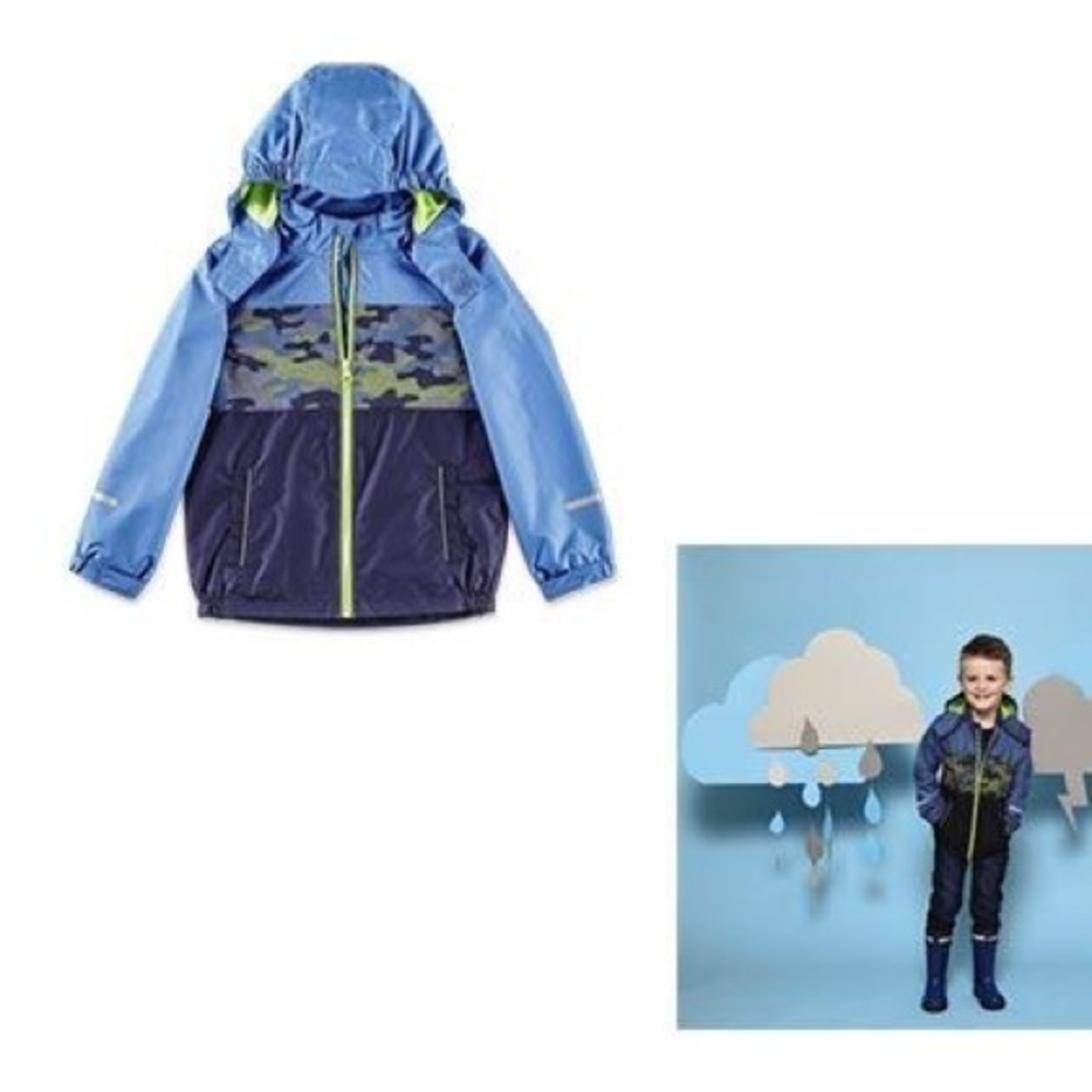 NWT Lily & Dan Camo Raincoat XS & S‎